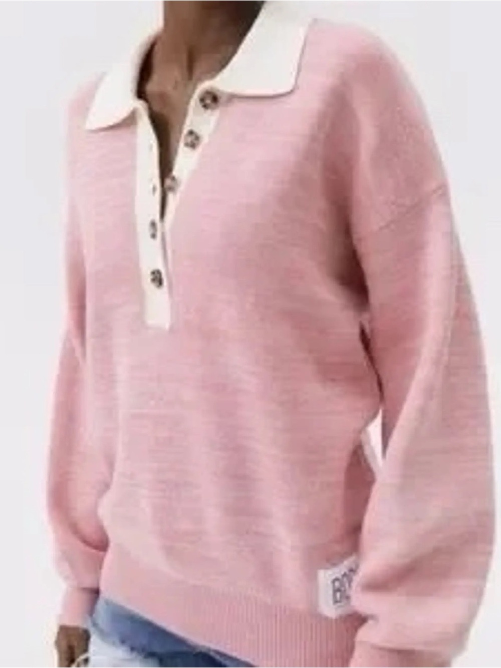 BDG Pink Urban Outfitters Sweater Half Button XS